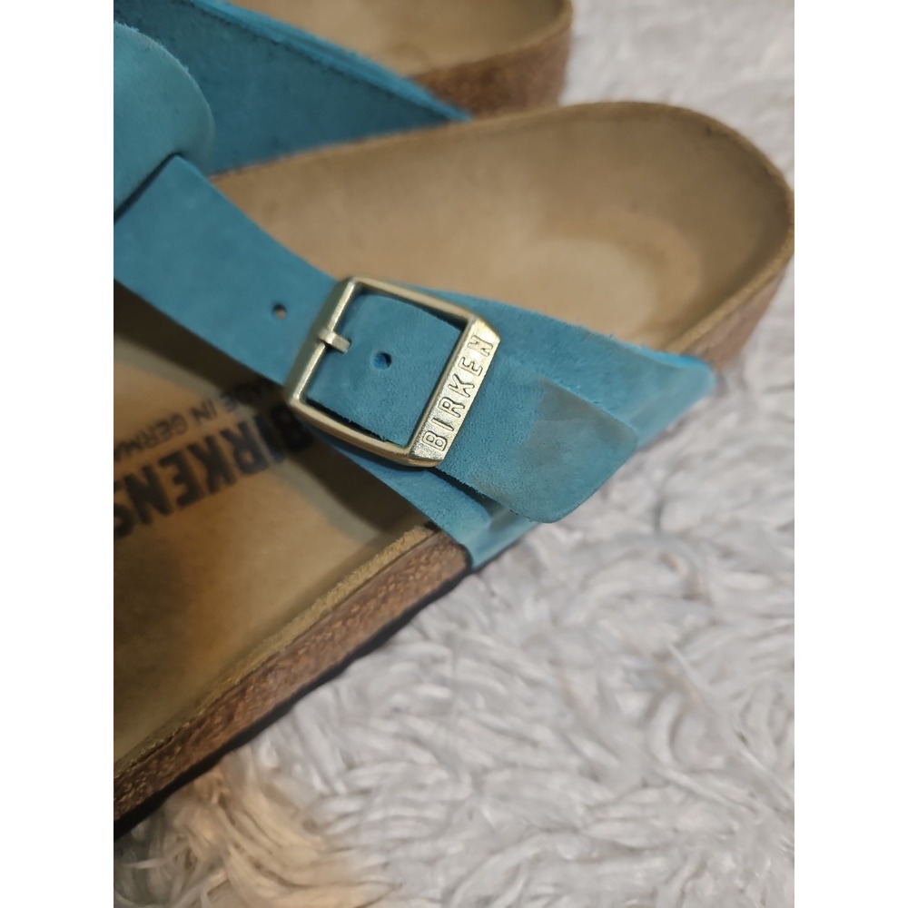 Birkenstock Gizeh Braided Green Leather Sandals Women's Size 40 - Picture 9 of 10